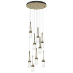 Link Round Multi Light Pendant - Soft Gold / Clear