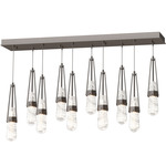 Link Linear Multi Light Pendant - Bronze / Clear with White Threading
