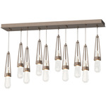 Link Linear Multi Light Pendant - Bronze / Clear Bubble