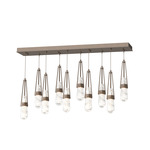 Link Linear Multi Light Pendant - Bronze / Clear with White Threading