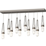 Link Linear Multi Light Pendant - Dark Smoke / Clear with White Threading