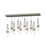 Link Linear Multi Light Pendant - Dark Smoke / Clear with White Threading