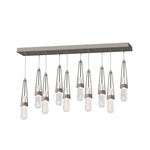 Link Linear Multi Light Pendant - Dark Smoke / Clear Bubble