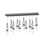 Link Linear Multi Light Pendant - Black / Clear with White Threading