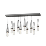 Link Linear Multi Light Pendant - Black / Clear Bubble