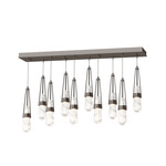 Link Linear Multi Light Pendant - Oil Rubbed Bronze / Clear with White Threading