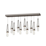 Link Linear Multi Light Pendant - Oil Rubbed Bronze / Clear Bubble