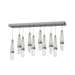 Link Linear Multi Light Pendant - Natural Iron / Clear Bubble