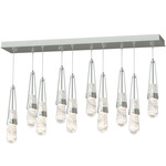 Link Linear Multi Light Pendant - Vintage Platinum / Clear with White Threading