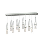 Link Linear Multi Light Pendant - Vintage Platinum / Clear Bubble