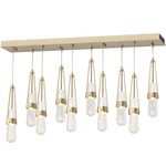 Link Linear Multi Light Pendant - Soft Gold / Clear Bubble
