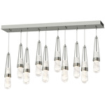 Link Linear Multi Light Pendant - Sterling / Clear with White Threading