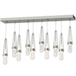 Link Linear Multi Light Pendant - Sterling / Clear Bubble
