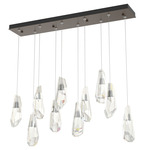 Luma Linear Multi Light Pendant - Bronze / Crystal