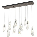 Luma Linear Multi Light Pendant - Bronze / Crystal