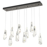 Luma Linear Multi Light Pendant - Dark Smoke / Crystal