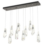 Luma Linear Multi Light Pendant - Dark Smoke / Crystal