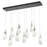 Luma Linear Multi Light Pendant - Black / Crystal