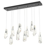 Luma Linear Multi Light Pendant - Black / Crystal