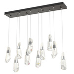 Luma Linear Multi Light Pendant - Oil Rubbed Bronze / Crystal