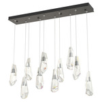 Luma Linear Multi Light Pendant - Natural Iron / Crystal