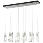 Luma Linear Multi Light Pendant - Sterling / Crystal