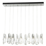 Luma Linear Multi Light Pendant - Sterling / Crystal