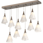 Mobius Linear Multi Light Pendant - Bronze / Spun Frost