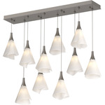 Mobius Linear Multi Light Pendant - Dark Smoke / Spun Frost