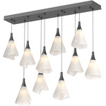 Mobius Linear Multi Light Pendant - Black / Spun Frost