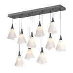 Mobius Linear Multi Light Pendant - Black / Spun Frost