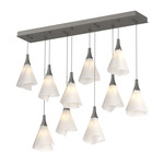 Mobius Linear Multi Light Pendant - Natural Iron / Spun Frost