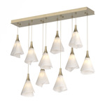 Mobius Linear Multi Light Pendant - Soft Gold / Spun Frost