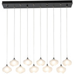 Ume Linear Multi Light Pendant - Black / Frosted