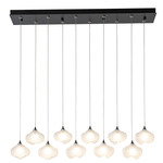 Ume Linear Multi Light Pendant - Black / Frosted