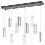 Exos Linear Multi Light Pendant - Bronze / Opal