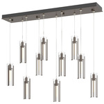 Exos Linear Multi Light Pendant - Bronze / Clear