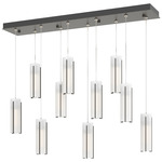 Exos Linear Multi Light Pendant - Dark Smoke / Opal