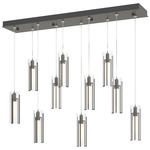 Exos Linear Multi Light Pendant - Dark Smoke / Clear