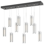 Exos Linear Multi Light Pendant - Black / Opal