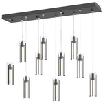Exos Linear Multi Light Pendant - Black / Clear
