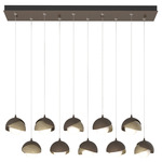 Brooklyn Linear Multi Light Pendant - Bronze / Soft Gold