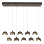 Brooklyn Linear Multi Light Pendant - Bronze / Soft Gold