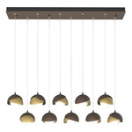 Brooklyn Linear Multi Light Pendant - Bronze / Modern Brass