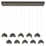 Brooklyn Linear Multi Light Pendant - Dark Smoke / Natural Iron