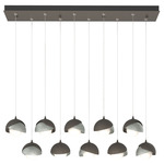 Brooklyn Linear Multi Light Pendant - Dark Smoke / Vintage Platinum