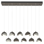 Brooklyn Linear Multi Light Pendant - Dark Smoke / Sterling