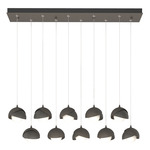 Brooklyn Linear Multi Light Pendant - Dark Smoke / Natural Iron