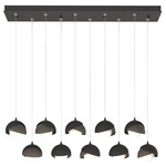 Brooklyn Linear Multi Light Pendant - Black / Dark Smoke