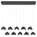 Brooklyn Linear Multi Light Pendant - Black / Dark Smoke